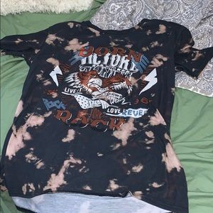 Acid wash oversized band tee